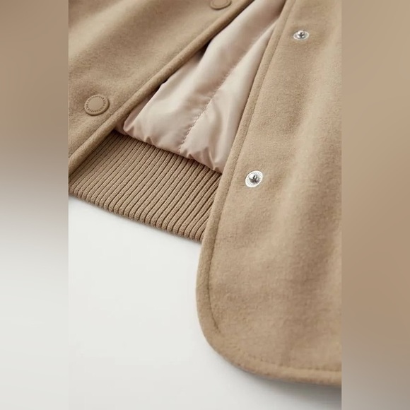 Zara Mixed Varsity Bomber Jacket - Picture 4 of 6